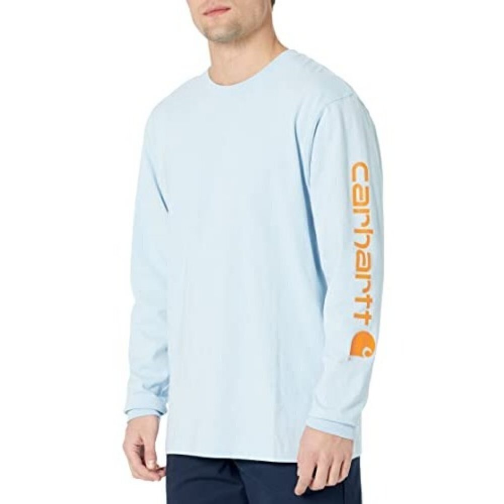 Carhartt Men's Loose Fit Heavyweight Logo Sleeve Graphic T-Shirt Moonstone TK023